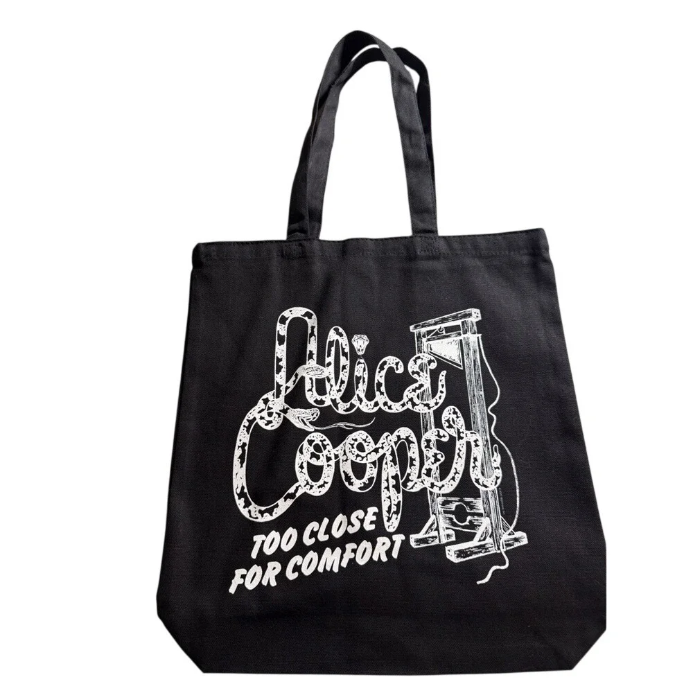 Alice Cooper Too Close For Comfort Black Tote Bag Concert‎ Merch